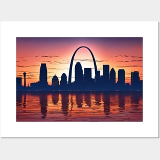 St Louis Arch at sunset Posters and Art